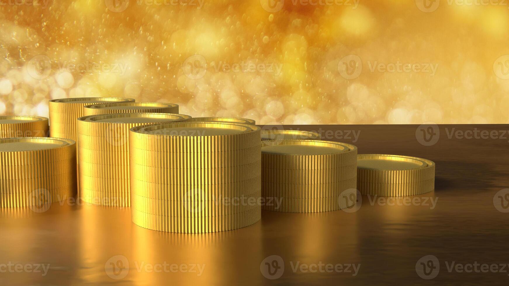 The Gold coins for earn or Business concept 3d rendering. photo