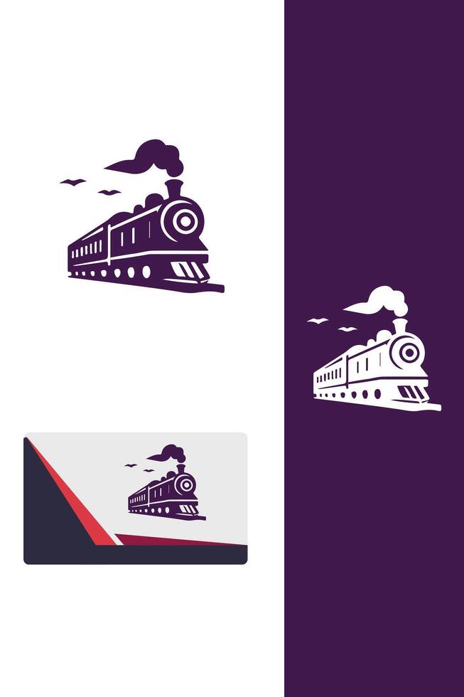 Golden Track Railways Train Logo vector