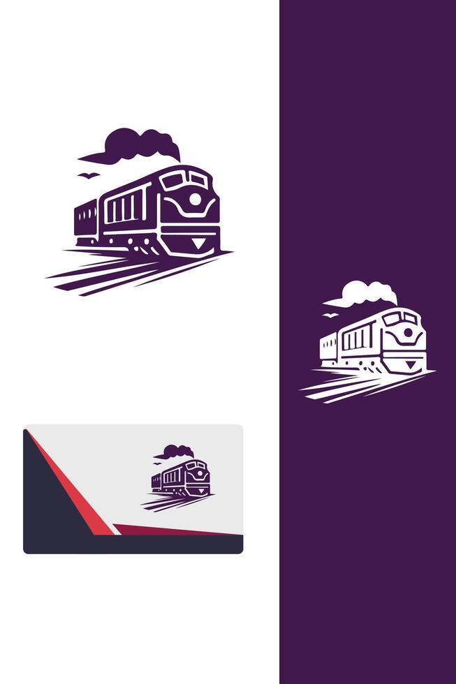Thunder bolt Express Train Logo vector