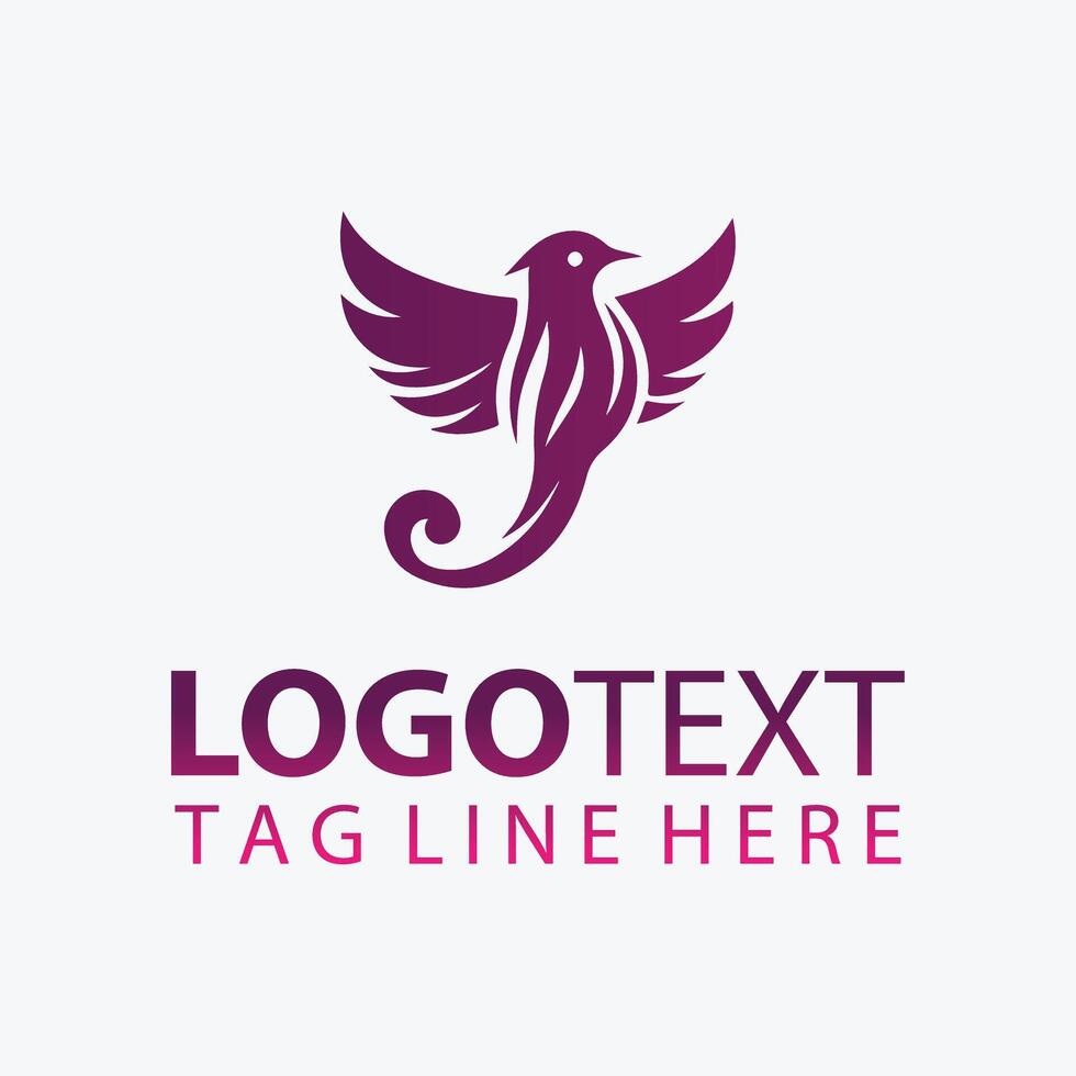 Moonlit Wings Elegant Bird Logo vector