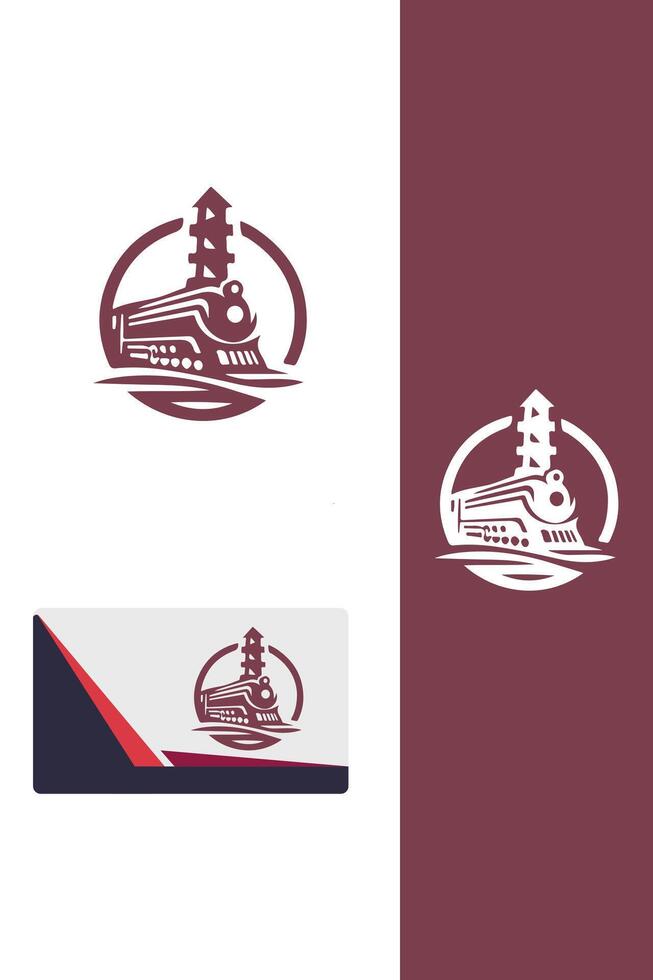 Sky line Locomotive Train Logo vector