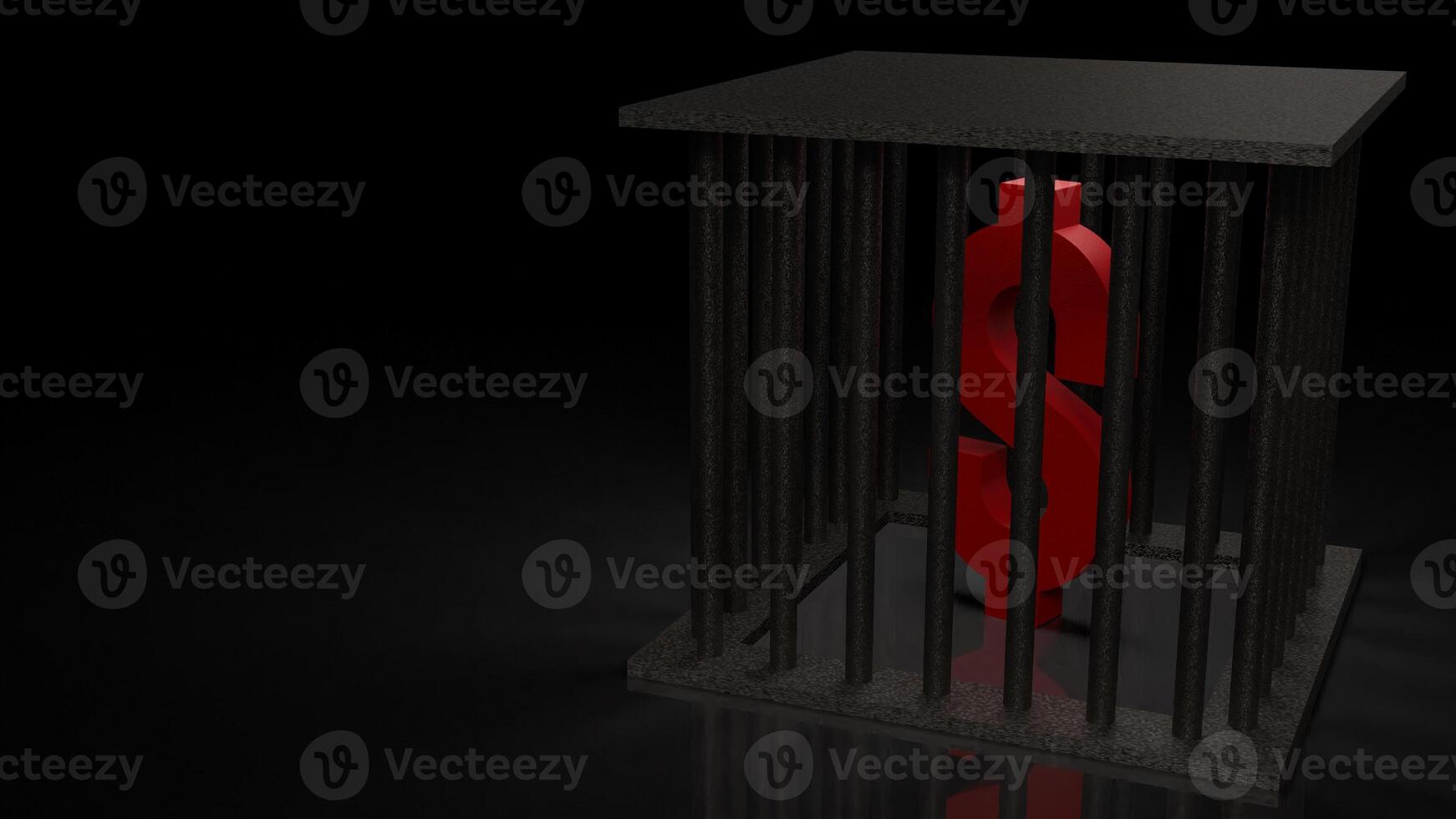 The dollar symbol in cage for Business concept 3d rendering. photo