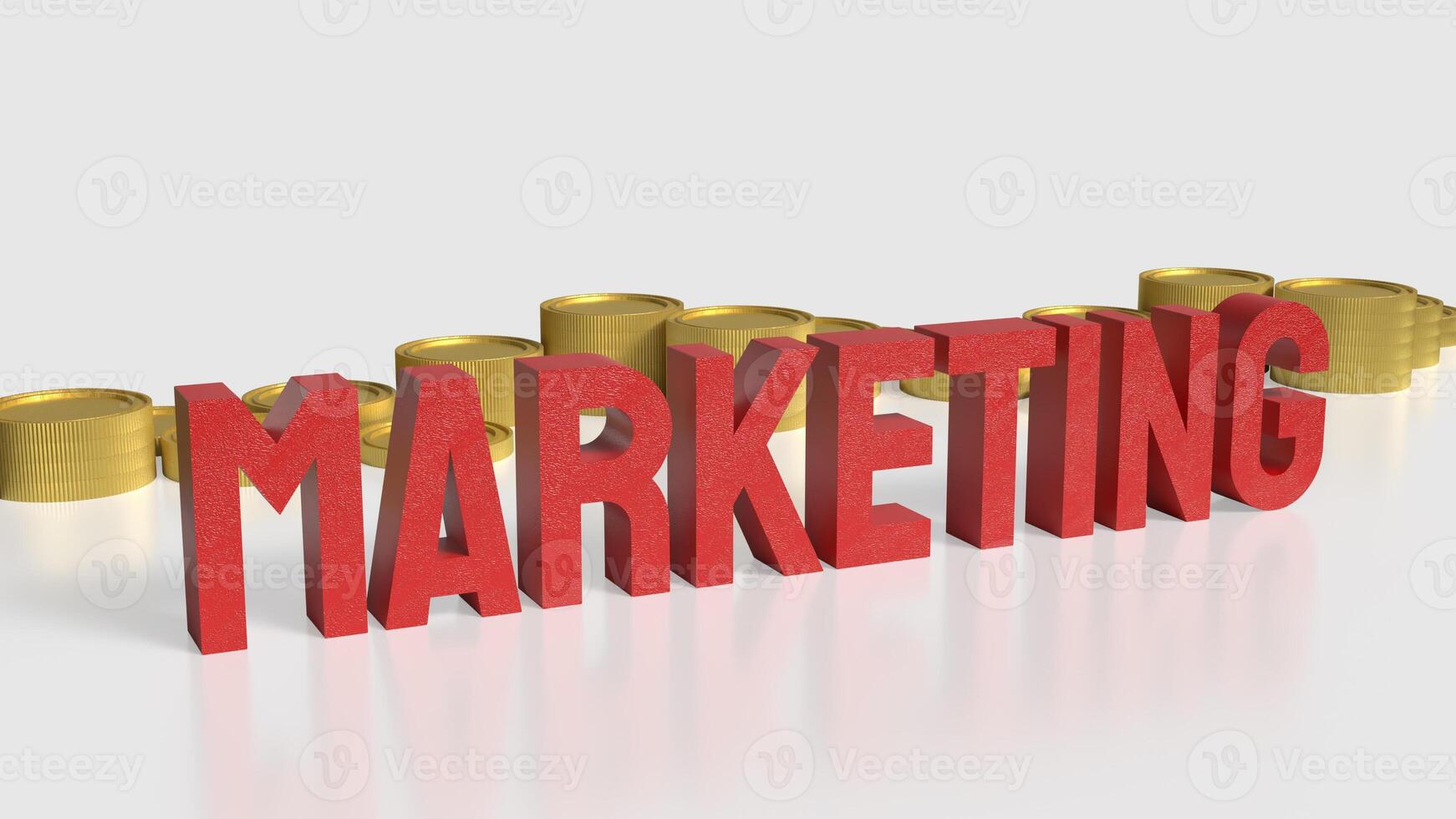 The marketing and coins for Business concept 3d rendering. photo