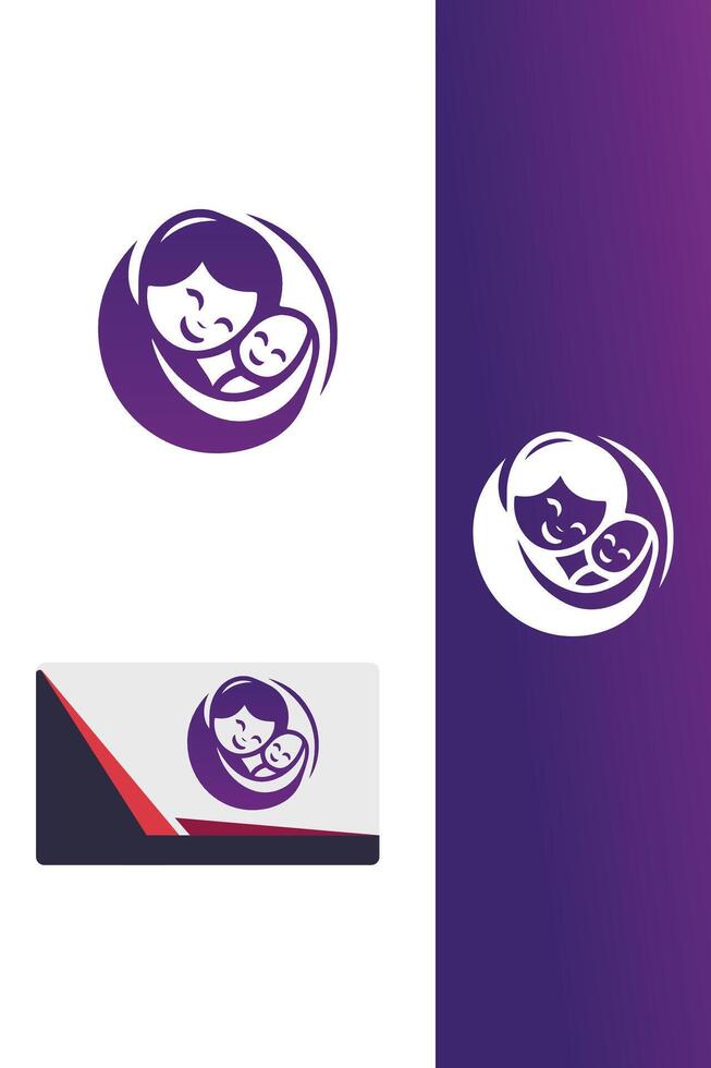 Snuggle Soothe mom baby logo vector