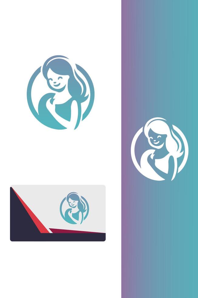 Mother s Joy mom baby logo vector
