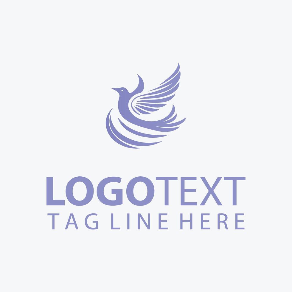 Opal Wings Elegant Bird Logo Designs vector
