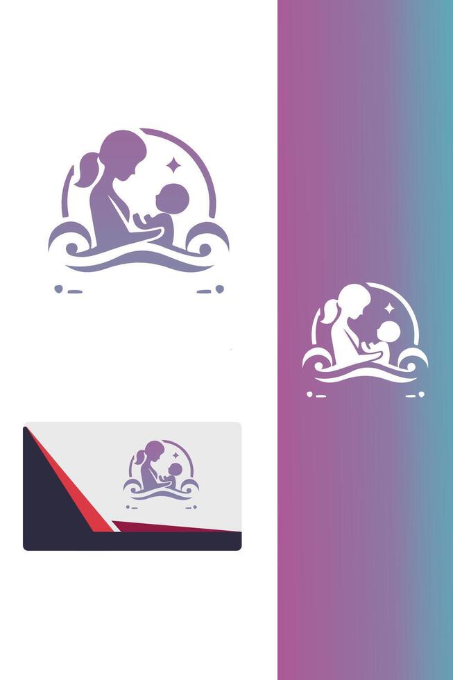 First Hugs mom baby logo vector