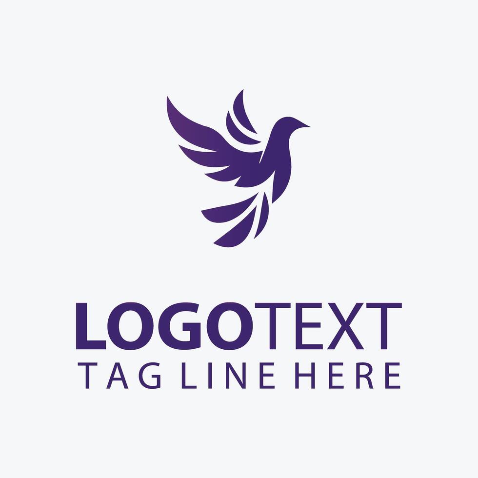 Feather And Finesse Elegant Bird Logo vector