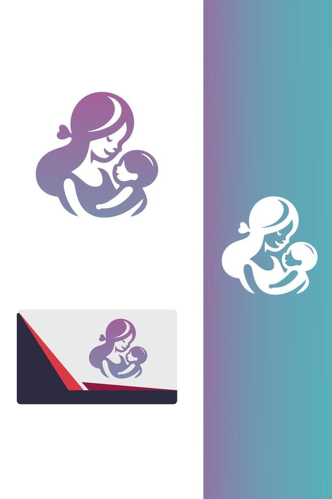 Snuggles Co mom baby logo vector