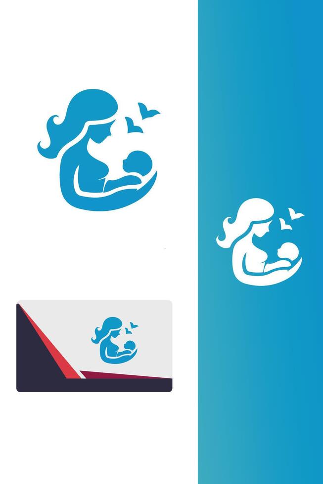 Mamas Sanctuary mom baby logo vector