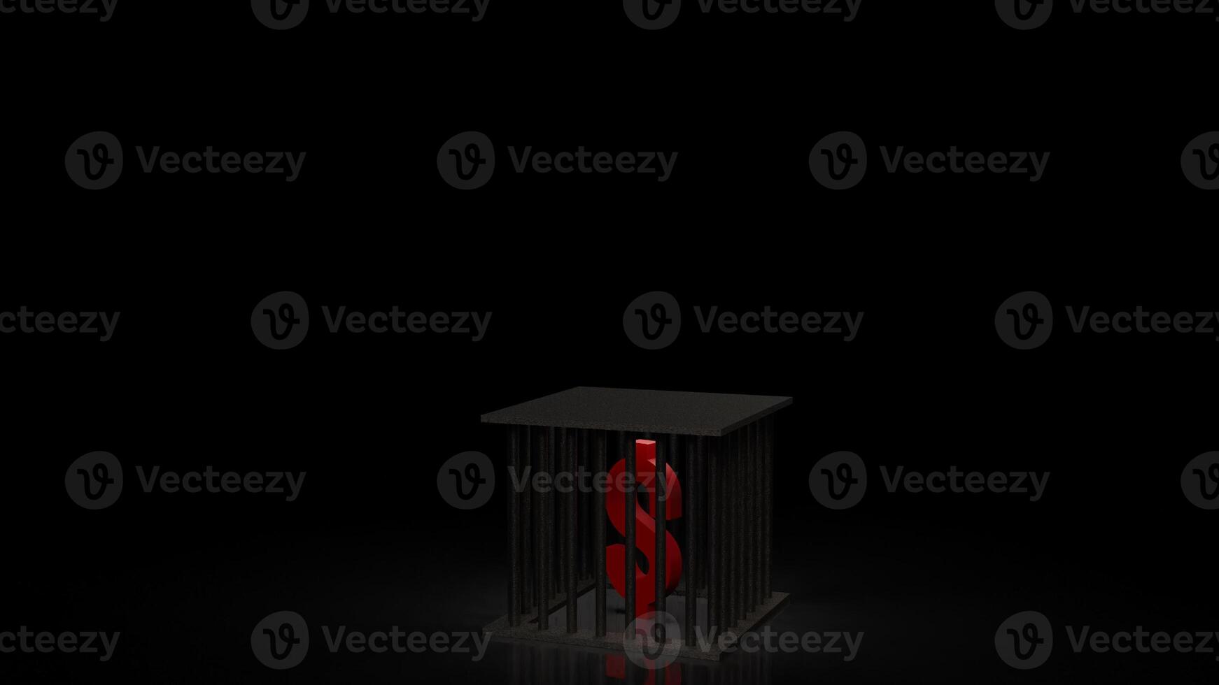 The dollar symbol in cage for Business concept 3d rendering. photo