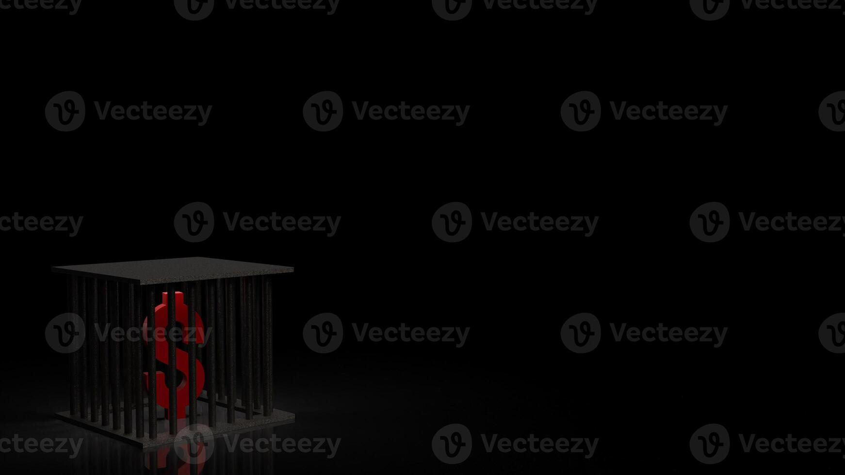 The dollar symbol in cage for Business concept 3d rendering. photo