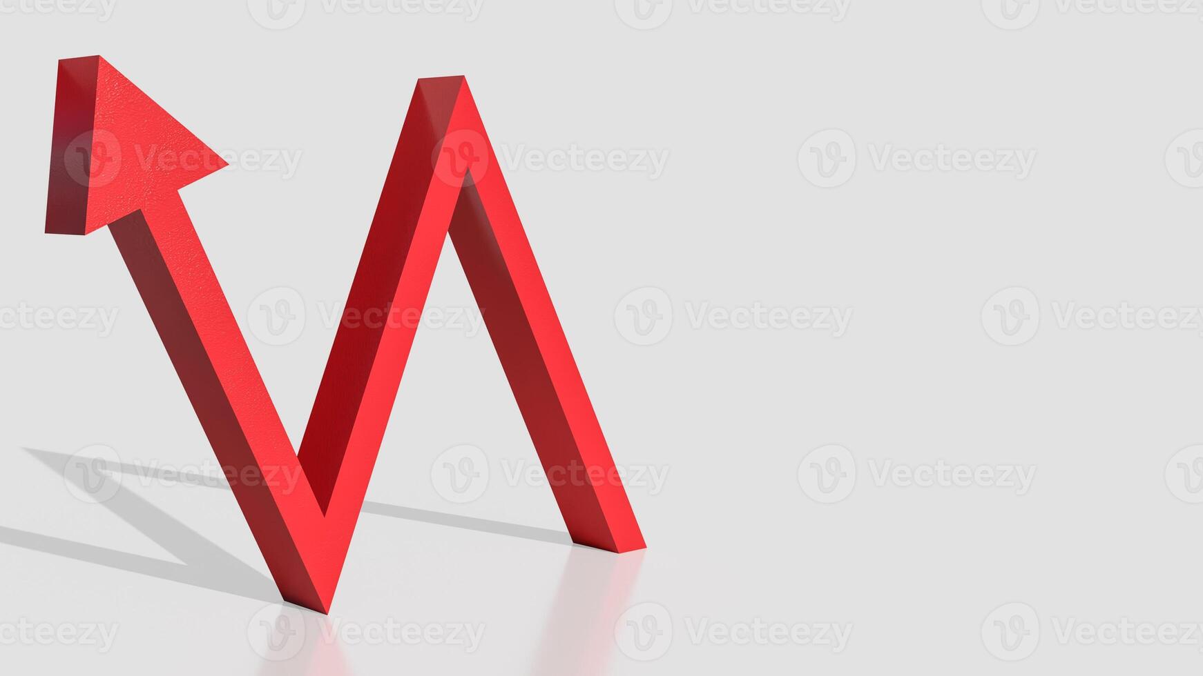 The red wave arrow for Business concept 3d rendering. photo