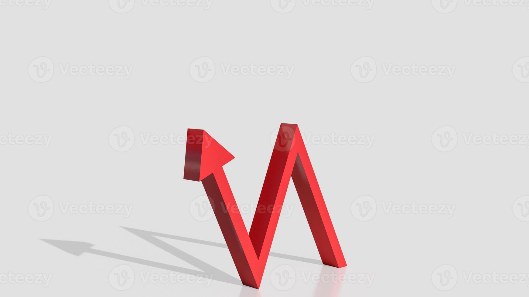 The red wave arrow for Business concept 3d rendering. photo