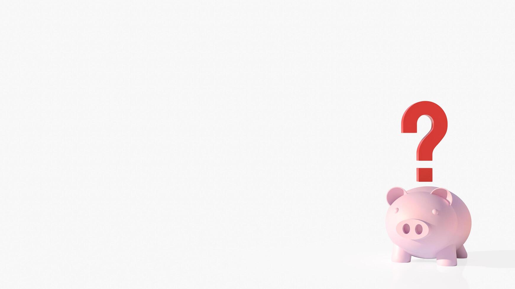The piggy bank and question mark for earn or saving concept 3d rendering. photo