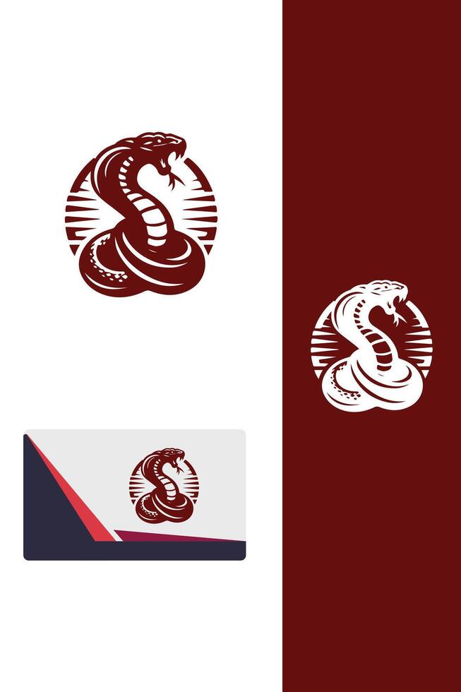 The Serpent s Fang fighting snakes logo vector