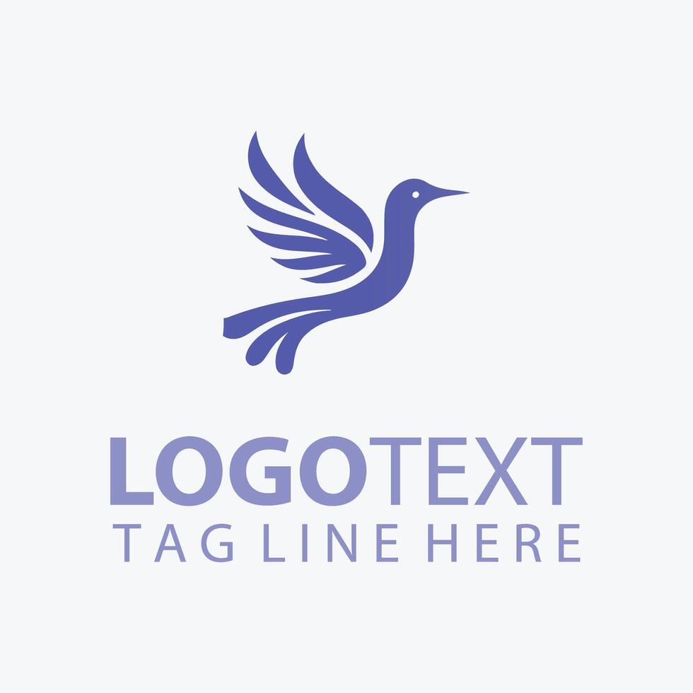 Azure Sky Aviary Elegant Bird Logo vector
