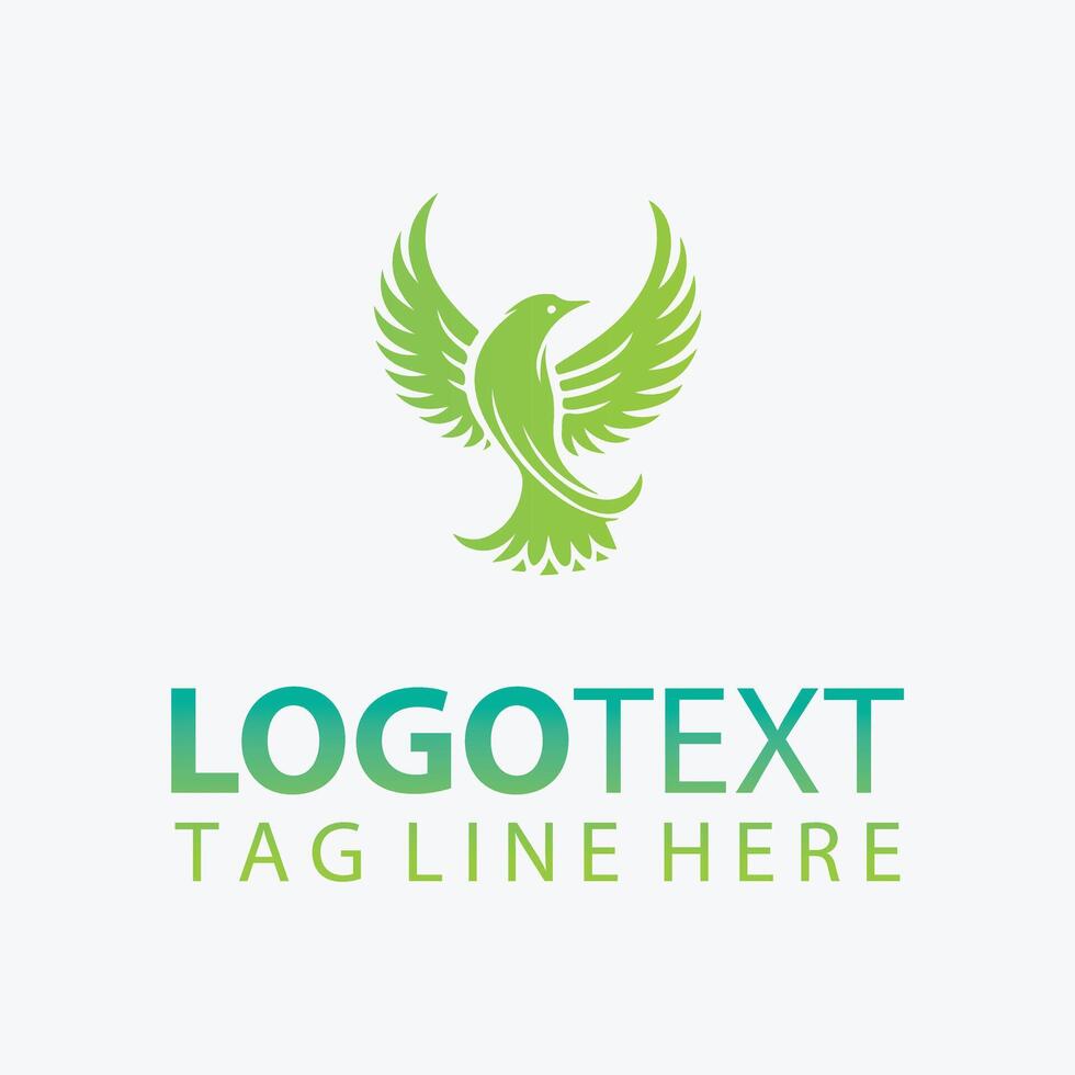 Silver Feather Elegant Bird Logo vector