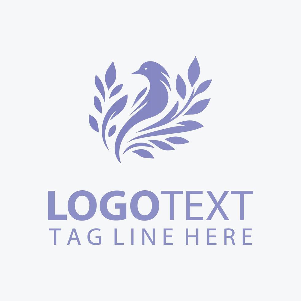 Feathered Grace Elegant Bird Logo vector
