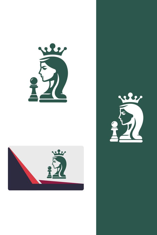 Sovereign Queen chess logo vector