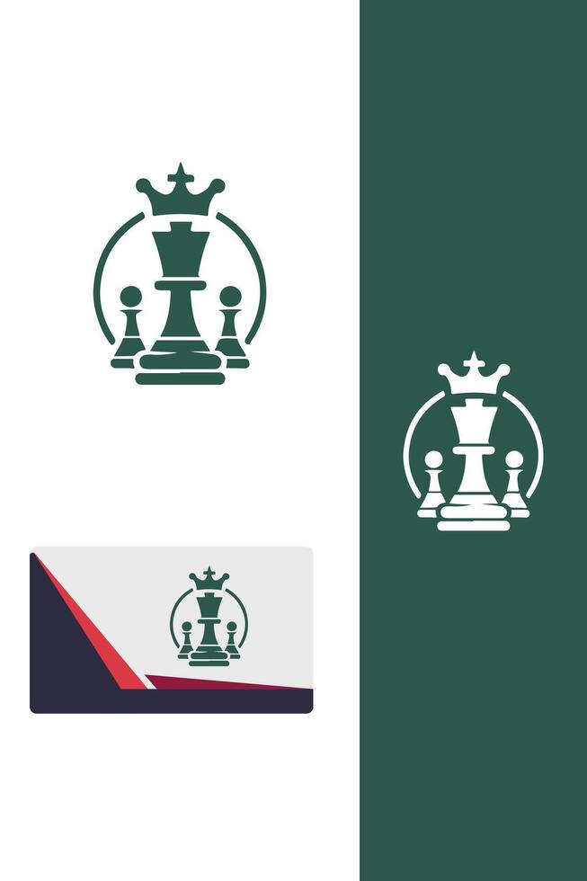 Crowned Victory chess queen logo vector