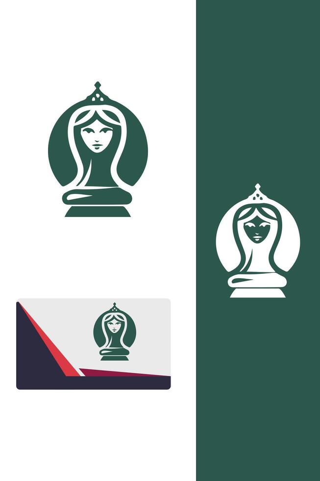 Queen s Power Play chess logo vector