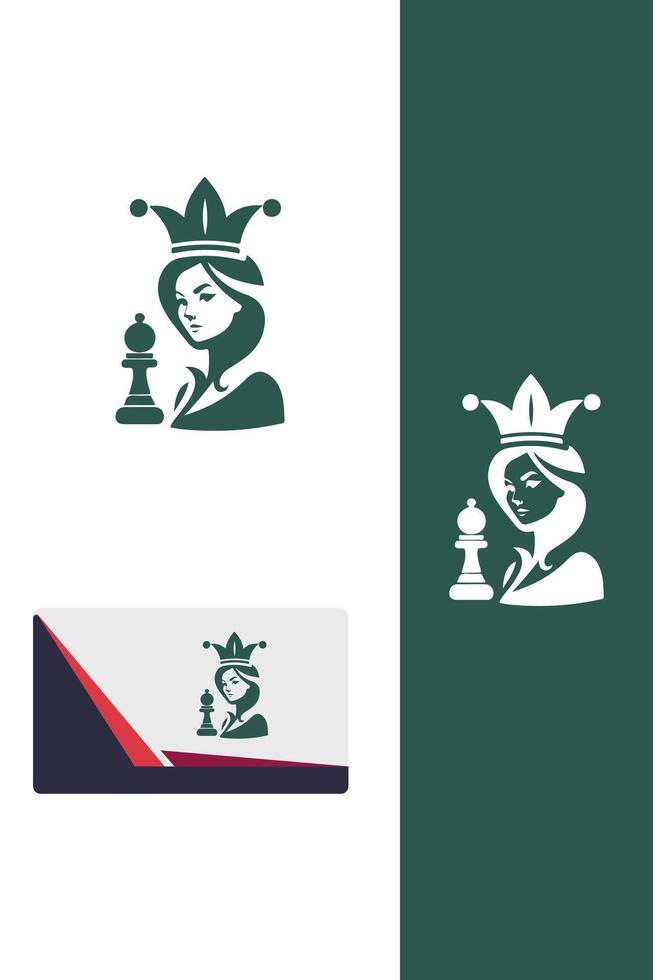 Majestic Queen chess logo vector