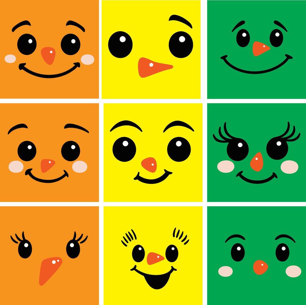 Snowman face clipart, snowman face art vector