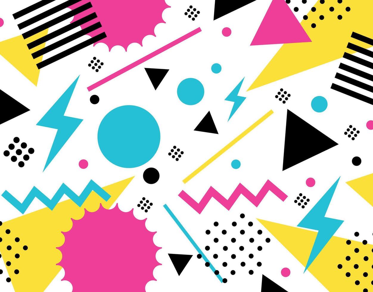 Vibrant Memphis Style Pattern Design vector