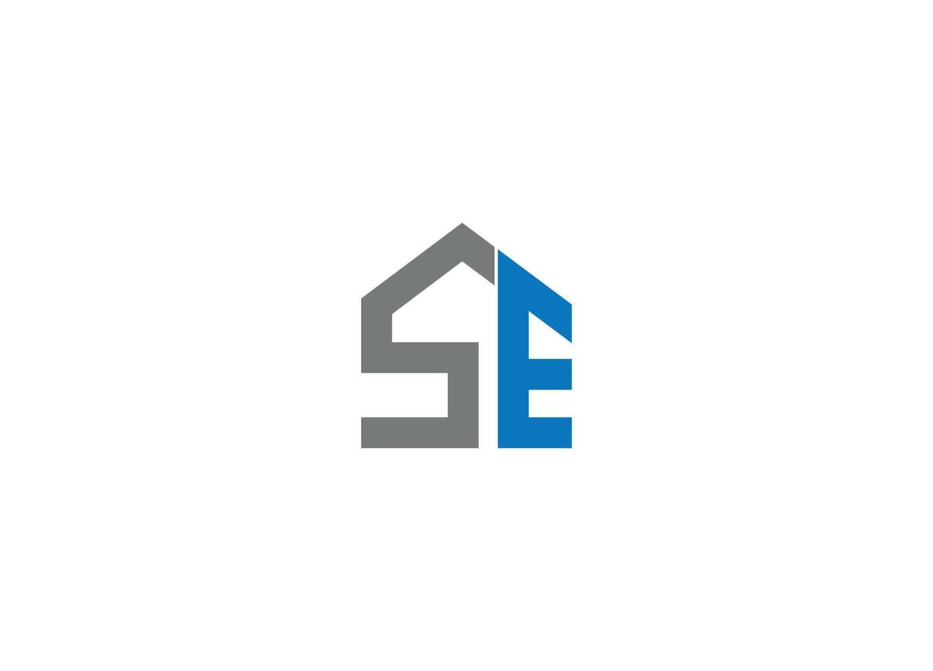 SE logo design with icon template and white background vector