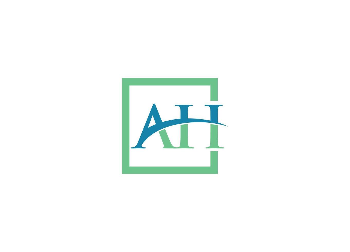 AH logo design with icon template vector
