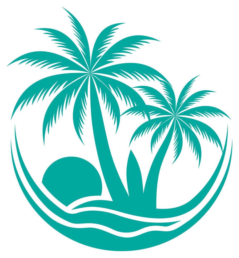 palm tree tropical locotype for your business illustration flat style vector