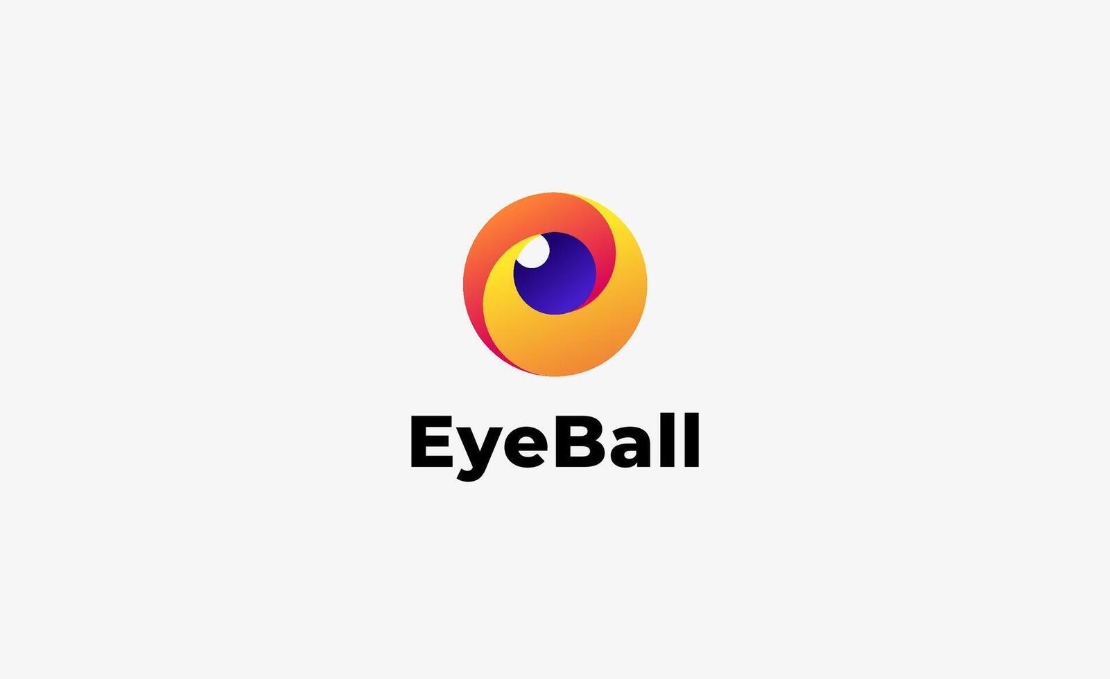 Logo Eyeball in circle modern and minimalist concept. vector