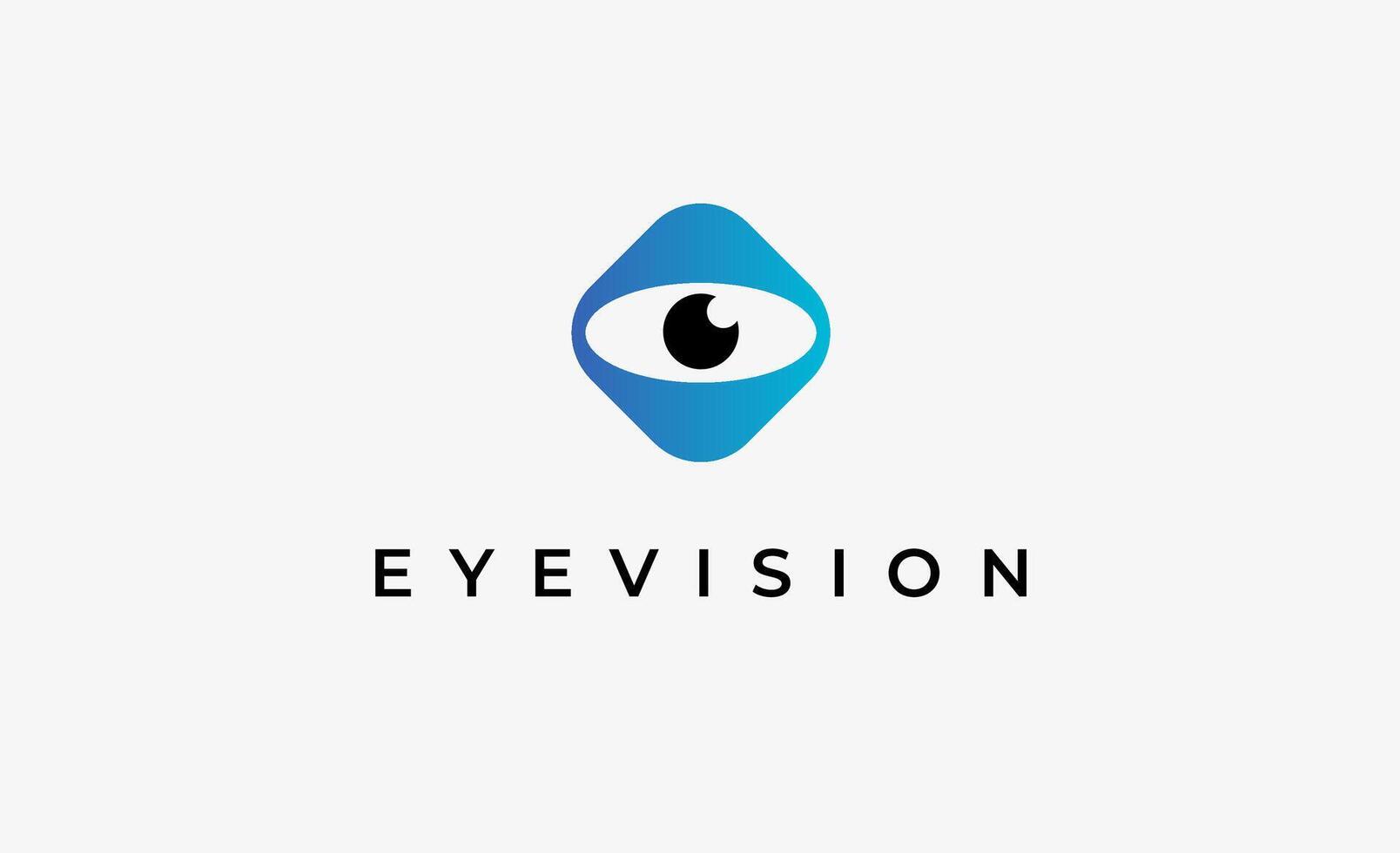 Logo Initial O and Eye Vision. Digital, visual with modern and minimalist concept vector