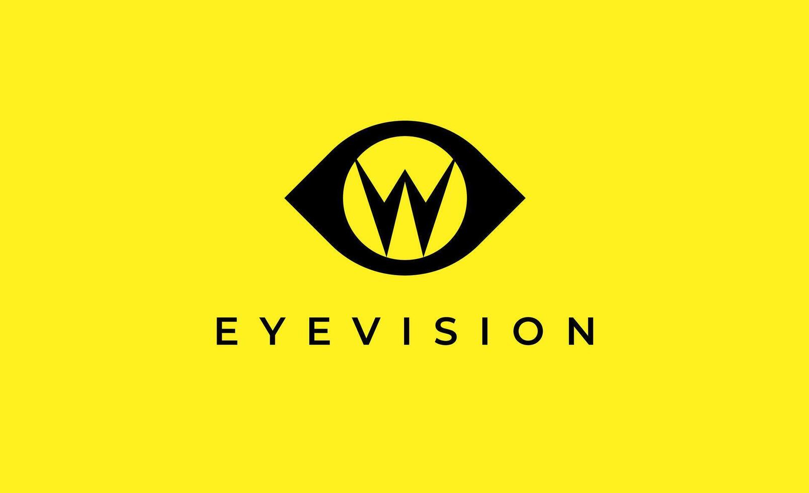 Logo Initial W and Eye Vision. Digital, visual with modern and minimalist concept. Editable file. vector