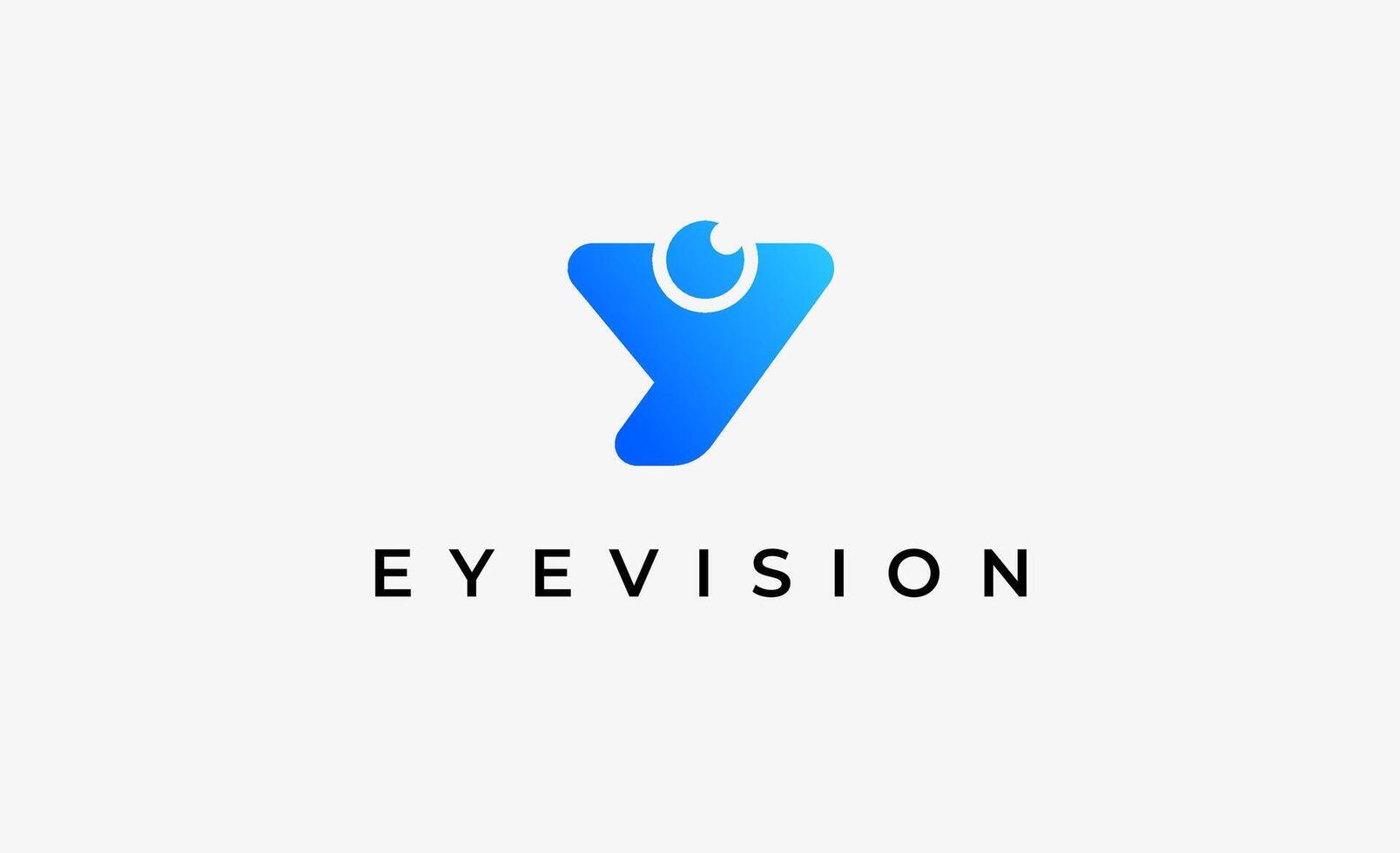 Logo alphabet Y and Eye Vision. Digital, visual with modern and minimalist concept. Editable file. vector