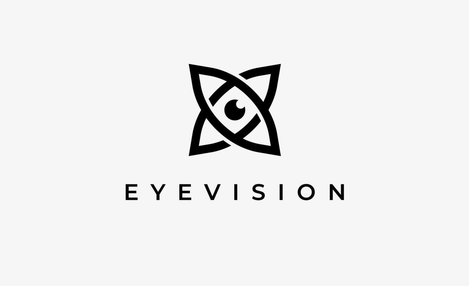 Logo Letter X and Eye Vision. Digital, visual with modern and minimalist concept. Editable file. vector