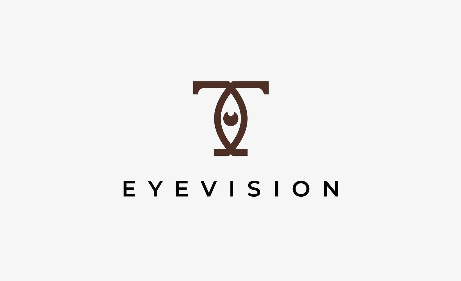 Logo Letter T and Eye Vision. modern and minimalist concept. Editable file. vector