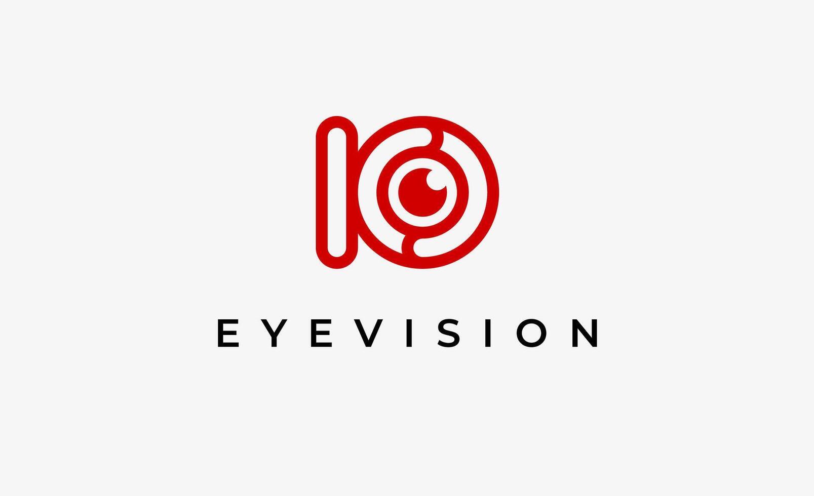 Logo alphabet K and Eye Vision. Digital, visual modern minimalist concept. Editable file. vector
