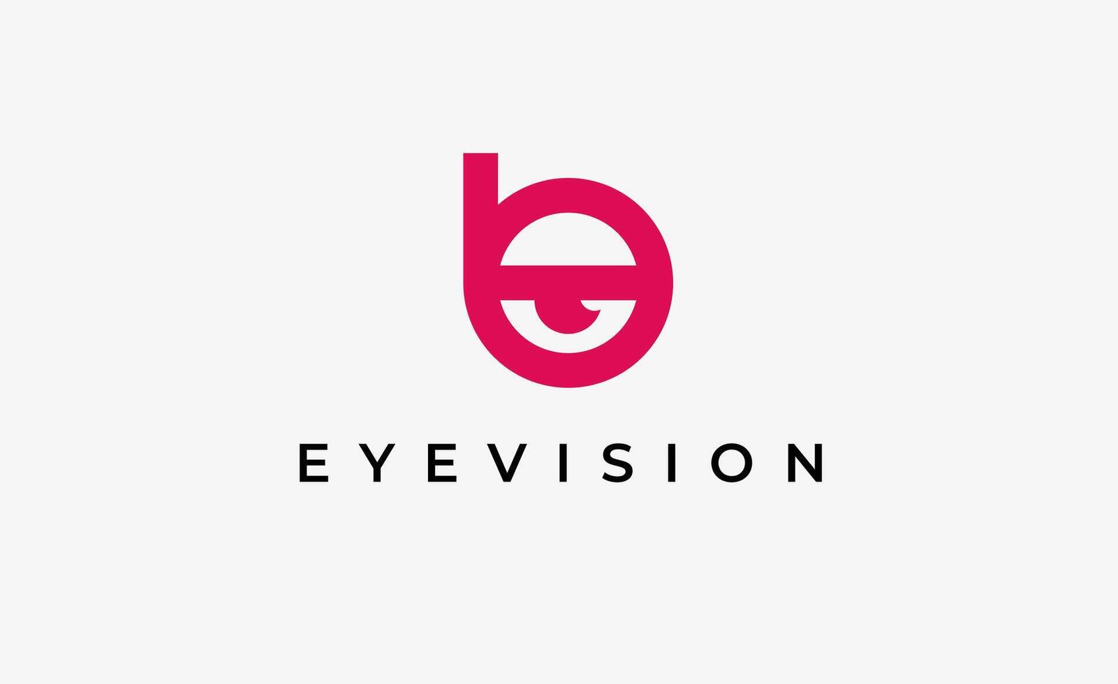 Logo Initial B and Eye Vision. Digital, visual with modern and minimalist concept vector