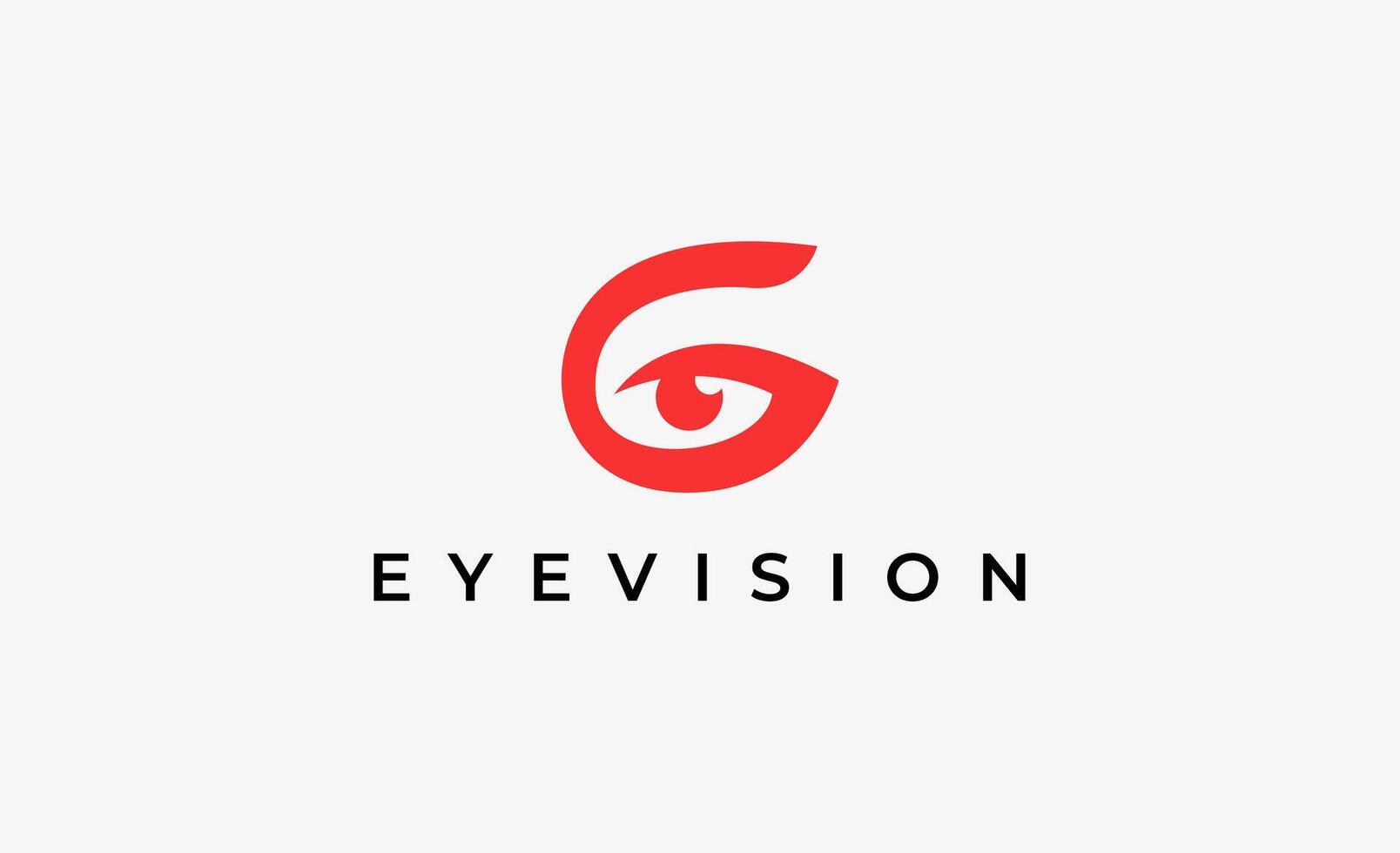 Logo alphabet G and Eye Vision. Digital, visual with modern and minimalist concept vector