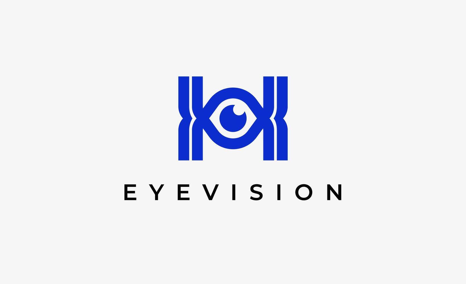 Logo Letter H and Eye Vision. modern and minimalist concept. Editable file. vector