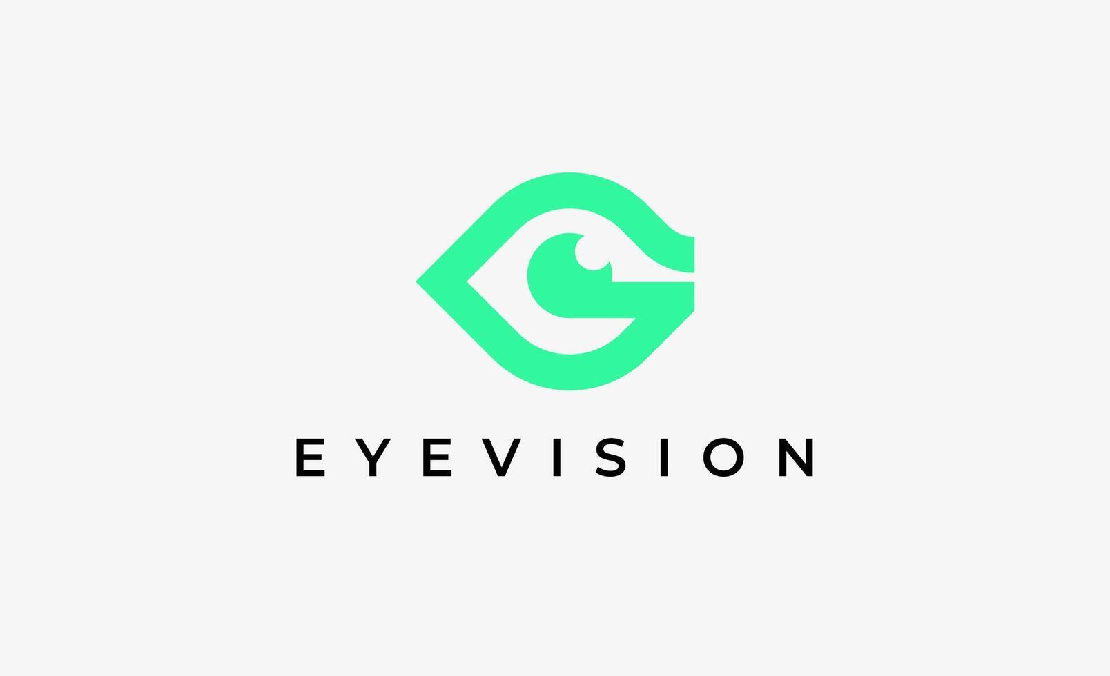 Logo Initial G and Eye Vision. Digital, visual with modern and minimalist concept vector