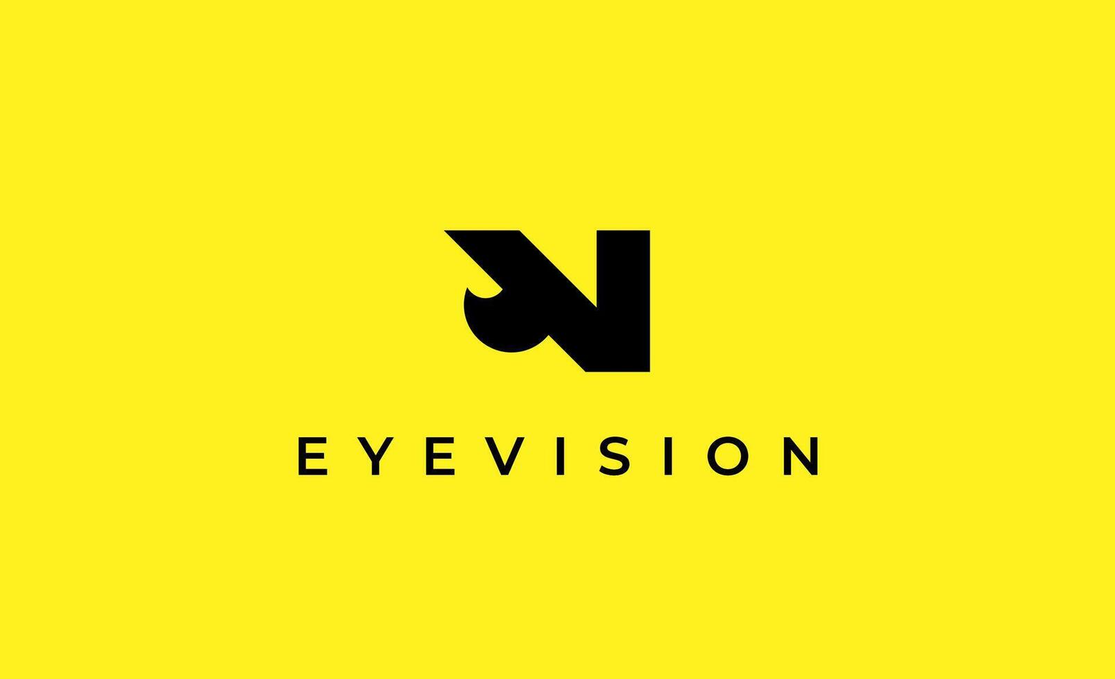Logo Letter V and Eye Vision. Digital, visual modern and minimalist concept. Editable file. vector