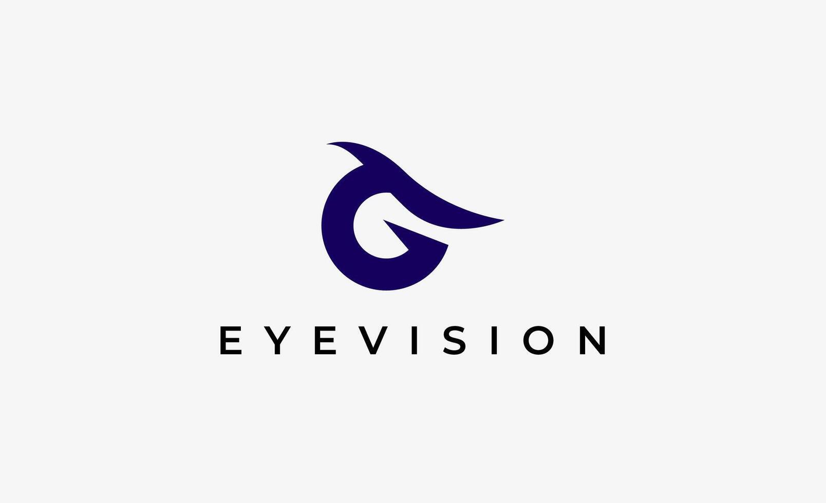 Logo Letter G and Eye Vision. Digital, visual modern and minimalist concept vector