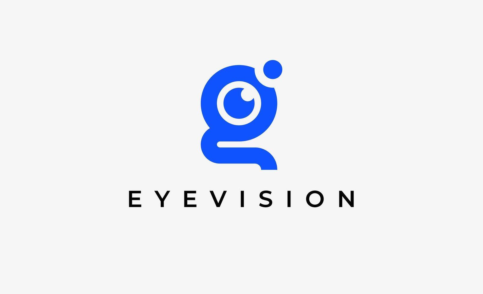 Logo Letter G and Eye Vision. modern and minimalist concept. Editable file. vector