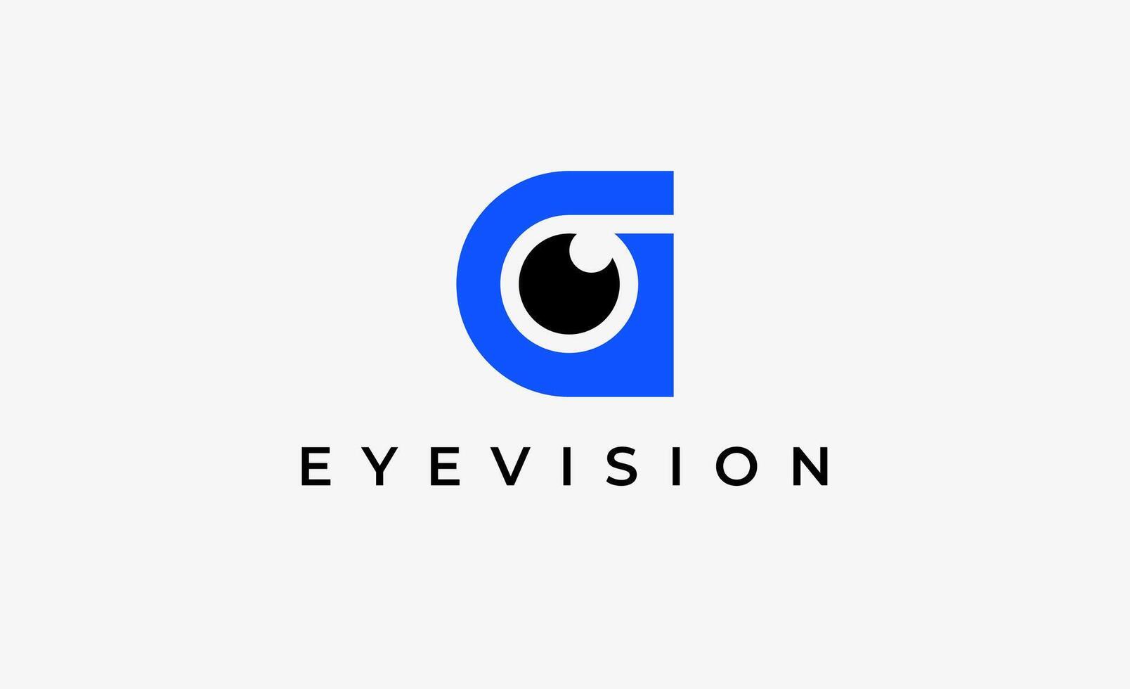 Logo Initial G and Eye iris. Digital, visual with modern and minimalist concept. Editable file. vector