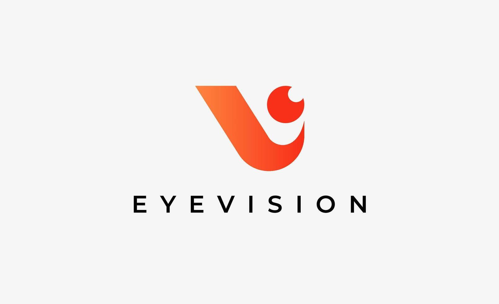 Logo Letter V and Eye Vision. modern and minimalist concept. Editable file. vector