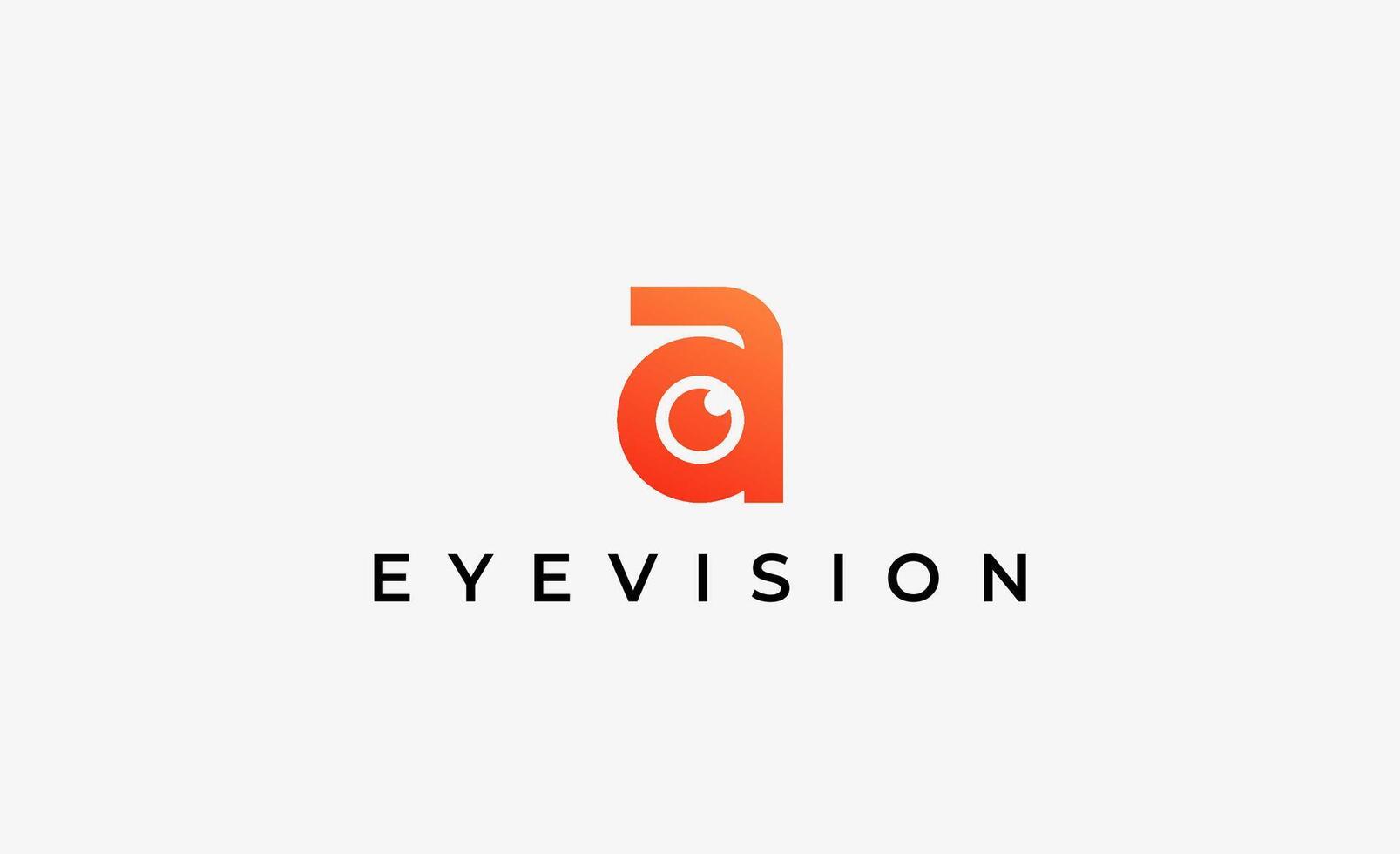 Logo alphabet A and Eye Vision. Digital, visual modern minimalist concept. Editable file. vector