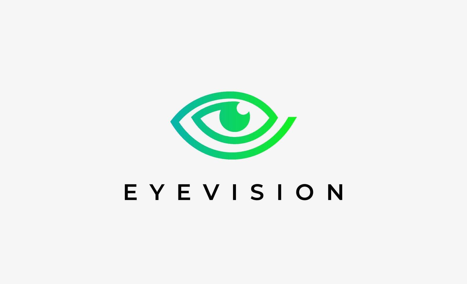 Logo Initial E and Eye Vision. Digital, visual with modern and minimalist concept vector
